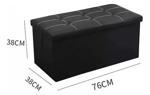 Taburete Plegable Y Almacenable Puff Baul Organizador 76cm