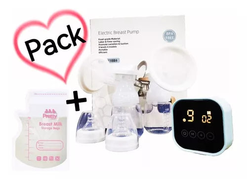 Extractor Leche Eléctrico Portátil Doble+30 Bolsa Almacenar