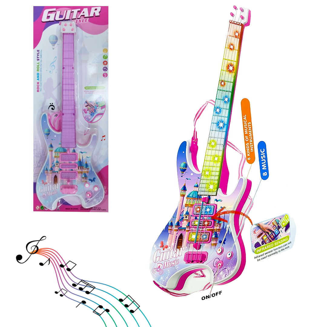 GUITARRA ELÉCTRICA DE 54 CM LUCES ALTAVOZ PARA NIÑOS