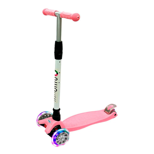 SCOOTER MONOPATÍN ROSA 3 RUEDAS LUZ LED