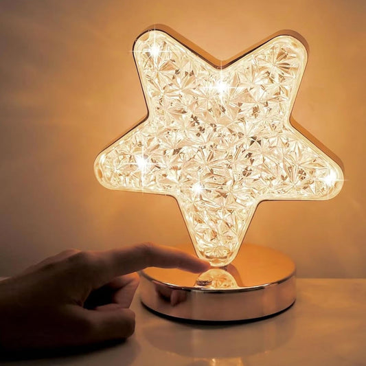 LÁMPARA MESA DISEÑO ESTRELLA RECARGABLE 3 MODOS USB