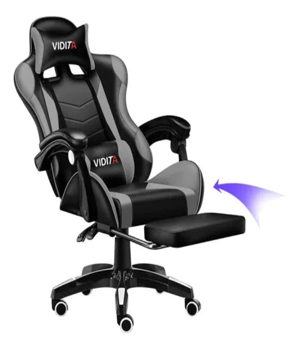 Silla gamer VIDITA ergonómica  negra con tapizado de poliuretano