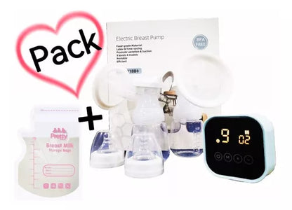 Extractor Leche Eléctrico Portátil Doble+30 Bolsa Almacenar