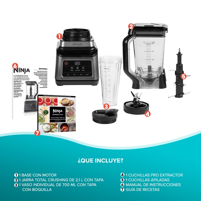 Licuadora Profesional 1200w Plus 2 En 1 Ninja