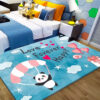 ALFOMBRA INFANTIL DISEÑO PANDA LOVE AZUL 160X230