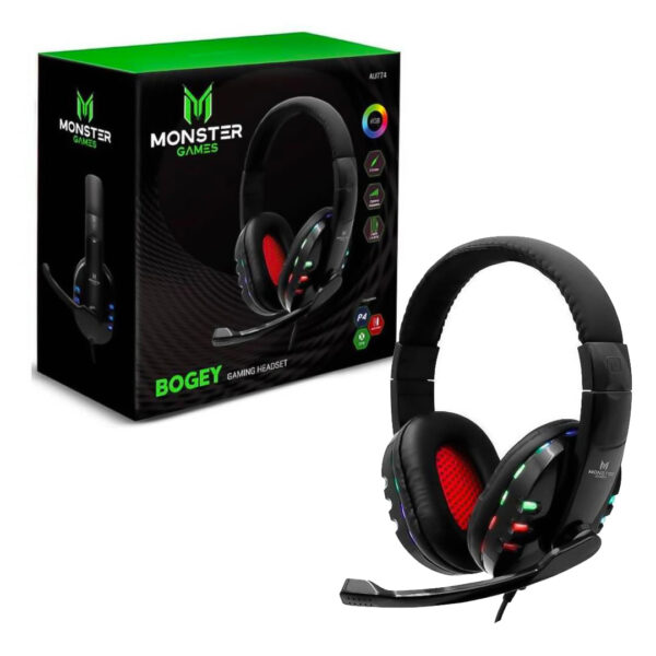 AUDÍFONO GAMER RGB BOGEY AU774 3.5MM MONSTER