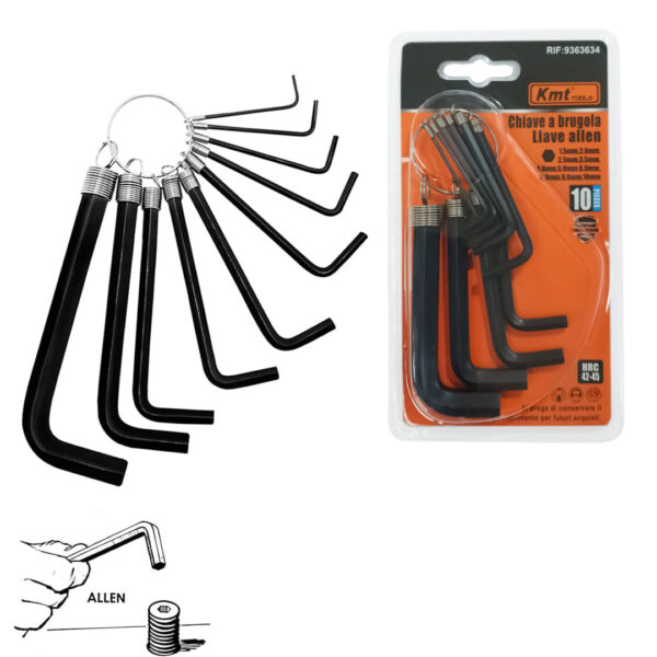JUEGO DE LLAVE ALLEN KMT TOOLS 10PZA