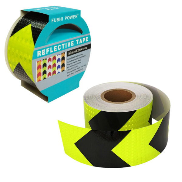 CINTA DE SEGURIDAD ADHESIVA REFLECTANTE 50MM X 5MTS VERDE NEGRO
