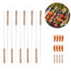 SET 10 PINCHOS MANGO MADERA 31 CM ASADOS BARBACOA