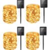 X4 Guirnalda 200 Led Alambre Hada 20m Calida Solar