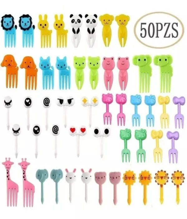 Pack 50 Tenedor Para Niños Brocheta Para Futas Pinchos Pro