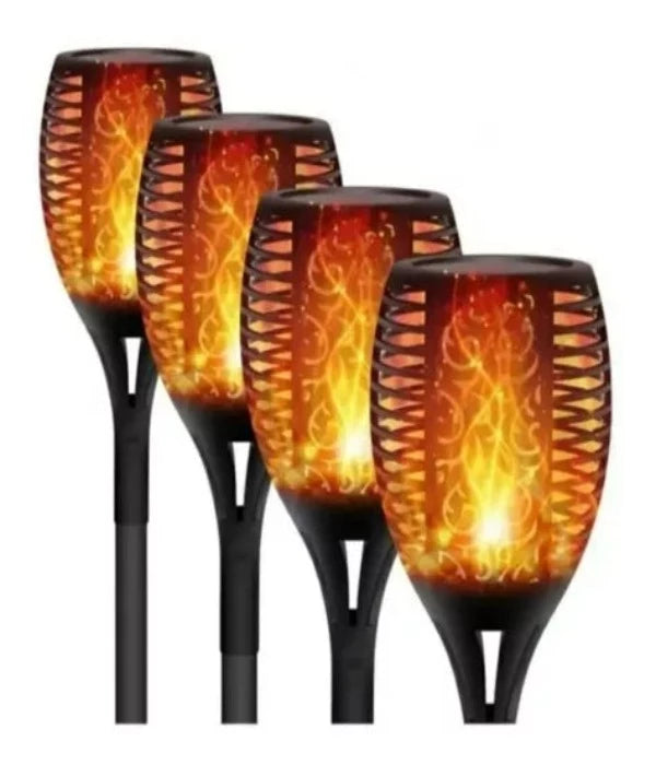 Pack X4 Lampara Solares Luces Antorchas Led Estaca Oferta