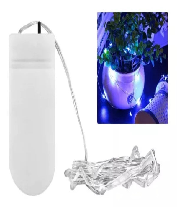 Guirnalda Luces 20 Micro Led Hadas 2 Mtrs Pilas Azul/d27b
