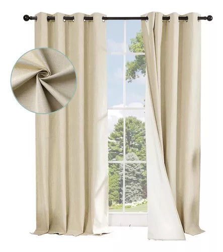 Cortina 100% Blackout Engomada Termica Set 2 Casatua 140x220