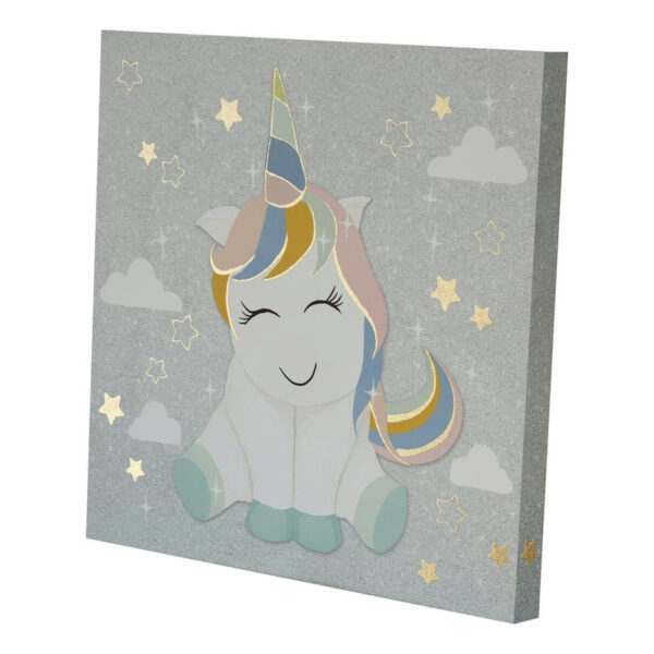 Canvas Unicornio Gris 30x30 Cm
