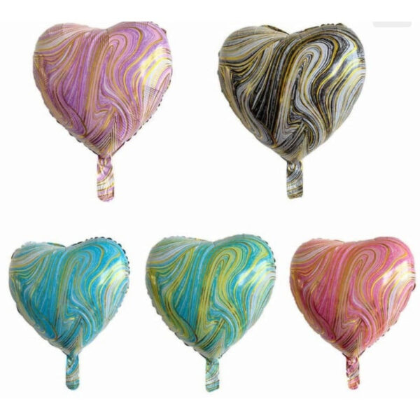 Pack 12 Unidades Globos Corazón Diseño Ágata Y Degradé C/v