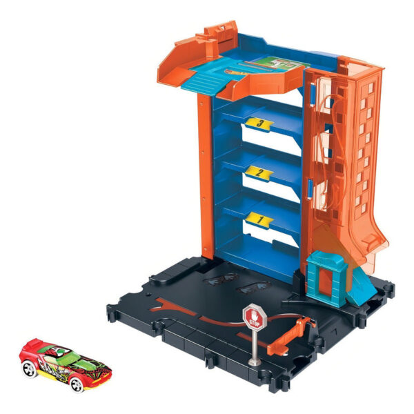 Hot Wheels City Garage Estacionamiento De Vehiculos Color Mu