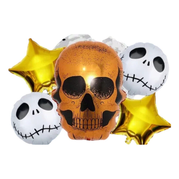 Set De Globos Metalizados Diseño Halloween 5 Piezas.