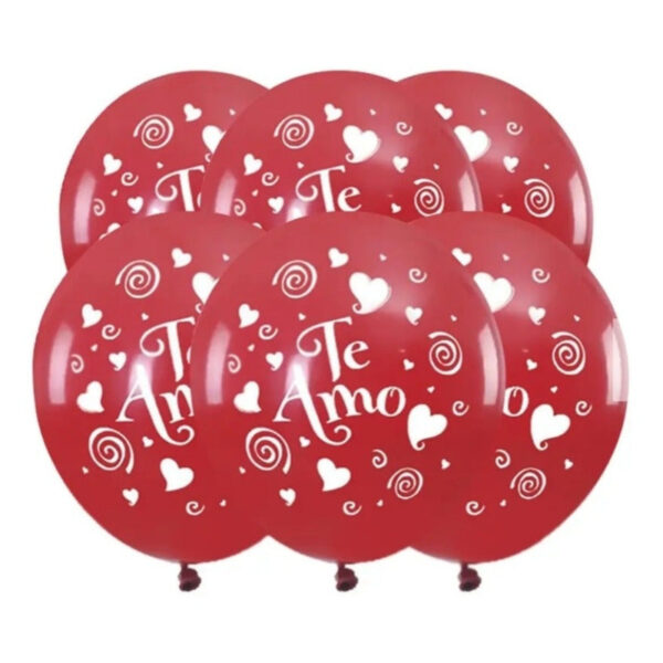 Pack De 18 Globos Látex Estampados Diseños Del Día Del Amor.