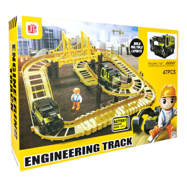 Pista Engineering Track 47pzas Con Puente + Carro De Constru