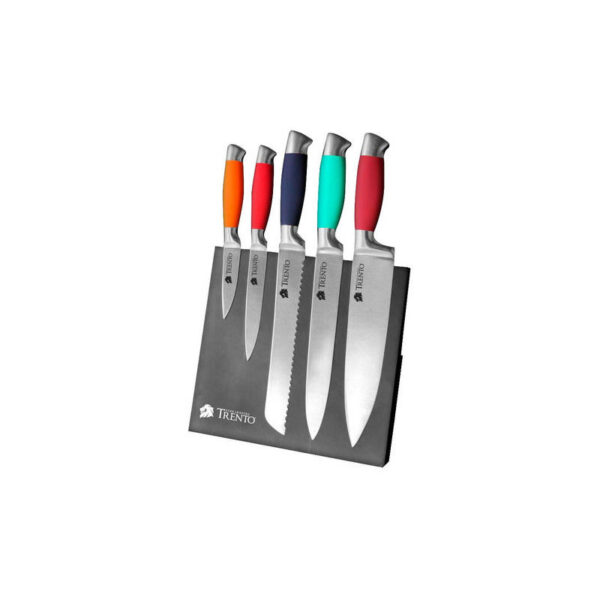 Set De Cuchillos Trento 5 Piezas De Colores Y Base Imantada Color