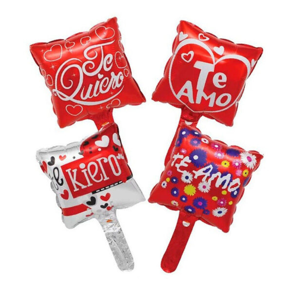 Set De Globos Metalizados 4 Piezas De 25 Cm San Valentín.