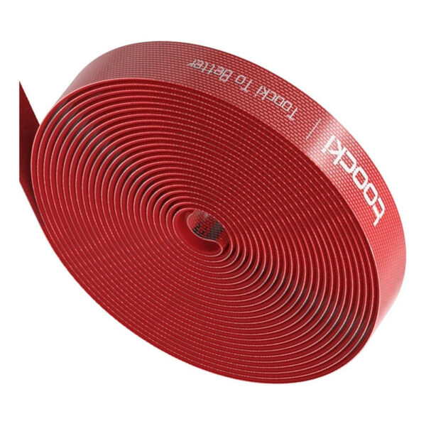 Organizador De Cables Con Velcro Multiusos Toocki Color, Color Rojo