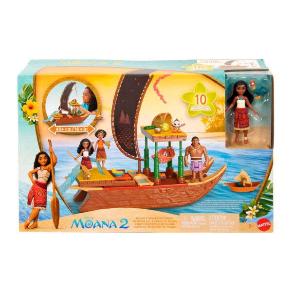 Moana 2 Set De Juego Canoa De Aventuras Muñeca Y Accesorios