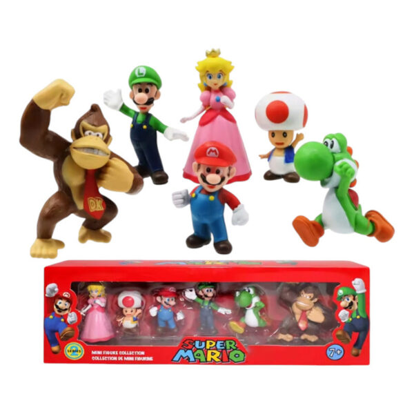 Super Mario Bros Figura De Acción Juguetes Niños 6 Piezas