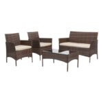 Juego De Living De Terraza 2-1-1 Cuerpos Barbados Mica