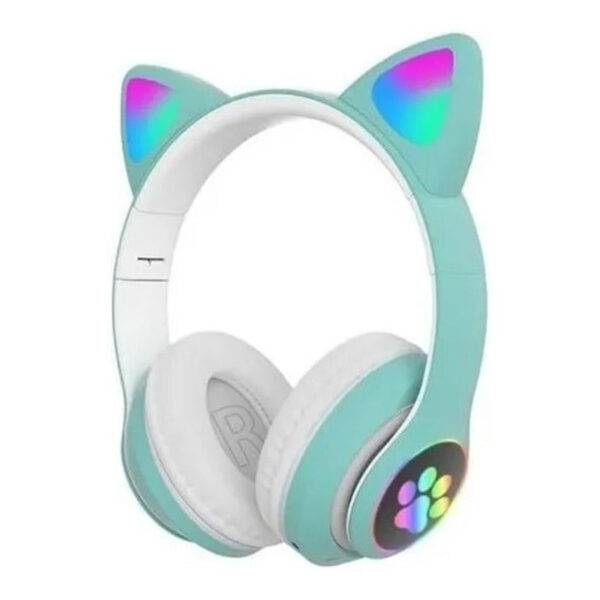 Auriculares Gamer Inalámbricos Cat Gaming Stn-28 Verde Con Luz Led