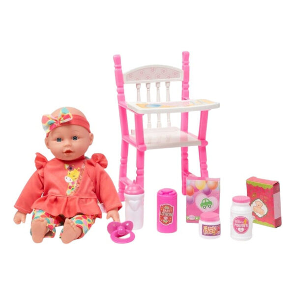 Muñeca Con Silla Y 6 Accesorios Uneeda