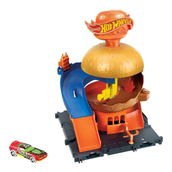 Hot Wheels City Pista De Juguete Hamburguesas