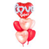 Set De Globos Metalicos Corazones Love You, San Valentín