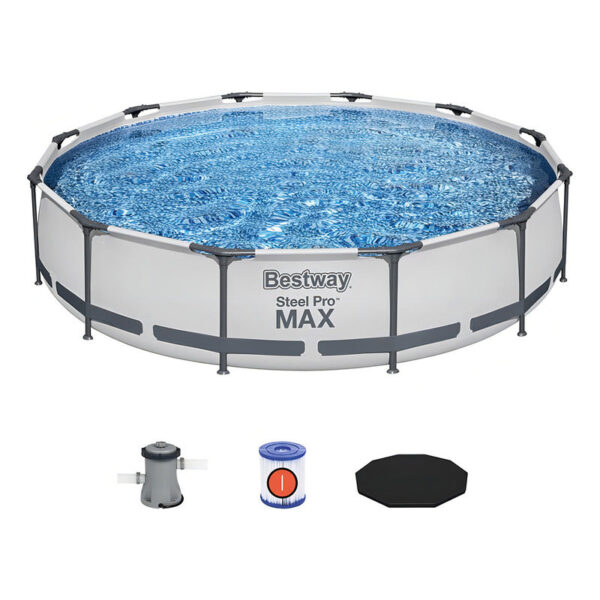 Piscina Estructural De 6.473 Litros, Cubierta Y Filtro, 110 V/220 V, Color Gris Bestway, 110 V