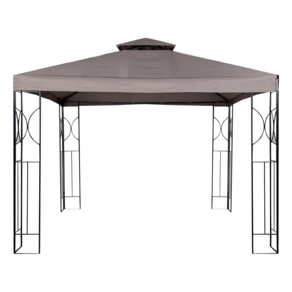 Toldo Pergola 3x3 Doble Panel Impermeable Color Taupe