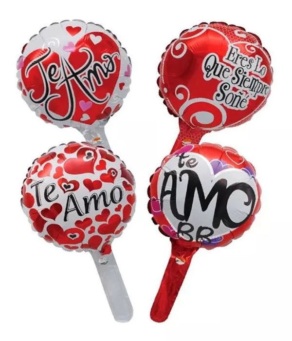 Set De Globos Metalizados 4 Piezas De 25 Cm San Valentín.