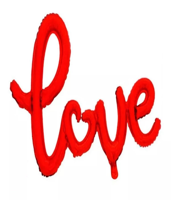 Globo Letra Cursivas Frase Love,color Rojo Ó Dorado 41x103cm