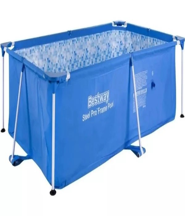 Alberca Estructural Rectangular Bestway 56404 Con Capacidad De 3300 Litros De 3m De Largo X 2.01m De Ancho Azul