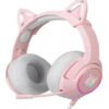 Audifonos  Gamer Onikuma K9 Rosado Pink Orejas Gato Pc
