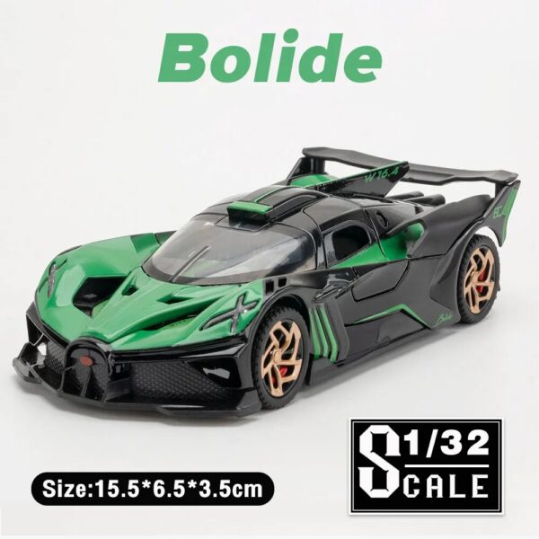 Auto deportivo Bugatti Bolide 1/32 Scale Bugatti Bolide Supercar Metal Cars Toys Diecast Alloy Model With Sound and Light Toy Vehicles For Boys Children Gifts