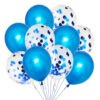 SET DE 5 GLOBOS LATEX + 5 GLOBOS CONFETI AZUL