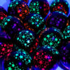SET DE 8 GLOBOS LATEX FLUORESCENTES REACTIVOS ESTRELLAS