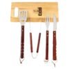 Kit de herramientas para asado 4 piezas con tabla